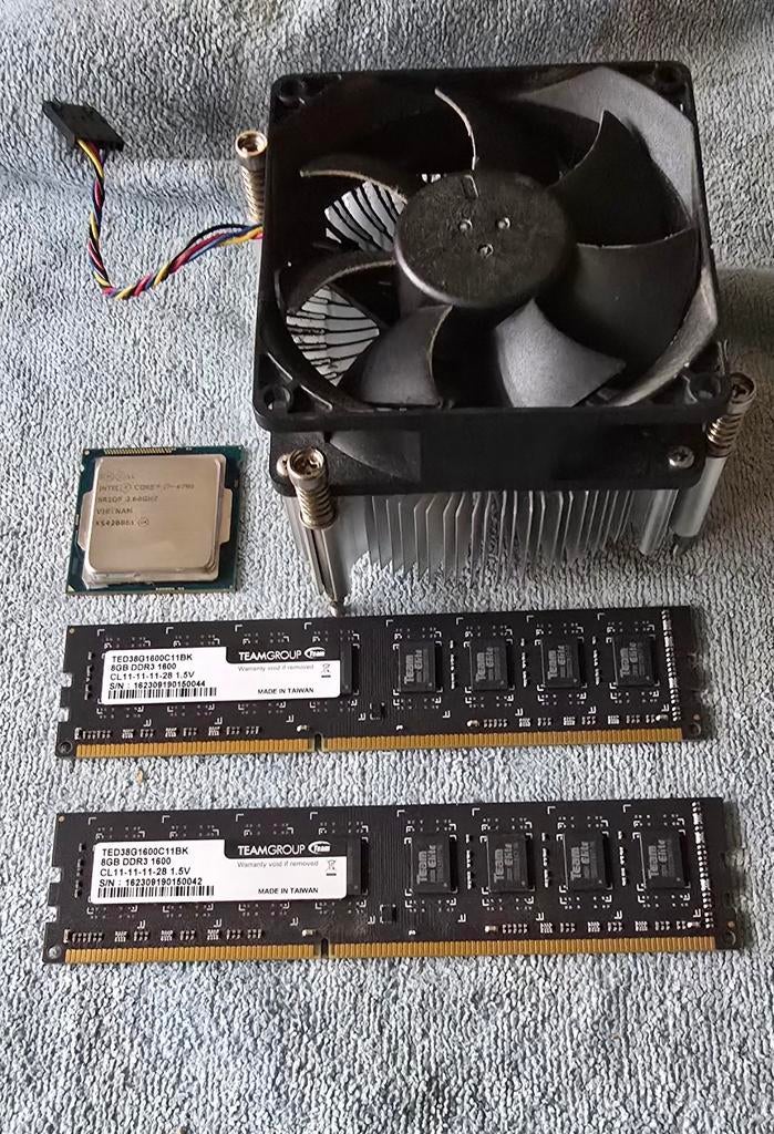 Intel Core i7-4790 CPU met 16GB DDR3 RAM en koeler, 4-core, Intel Core i7-4790, Ophalen of Verzenden, Zo goed als nieuw