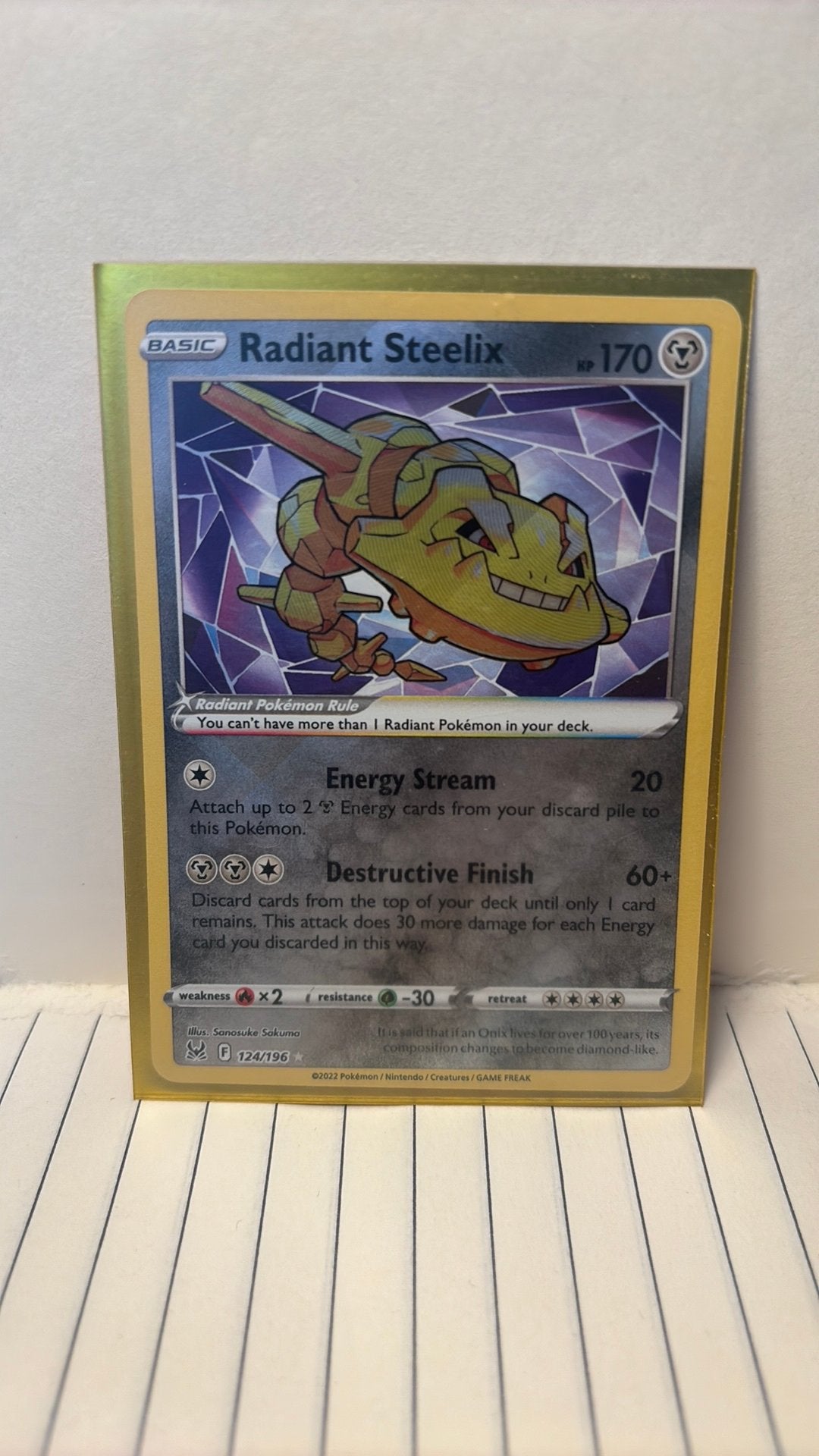 Radiant Steelix 124/196 lost origin reverse holo pokemon, Ophalen of Verzenden, Nieuw, Boosterbox