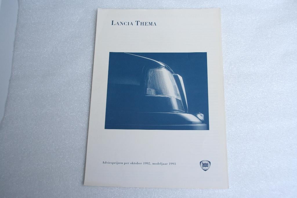 Folder / prijslijst Lancia Thema (10-1992) (24), Ophalen of Verzenden, Nieuw, Overige merken