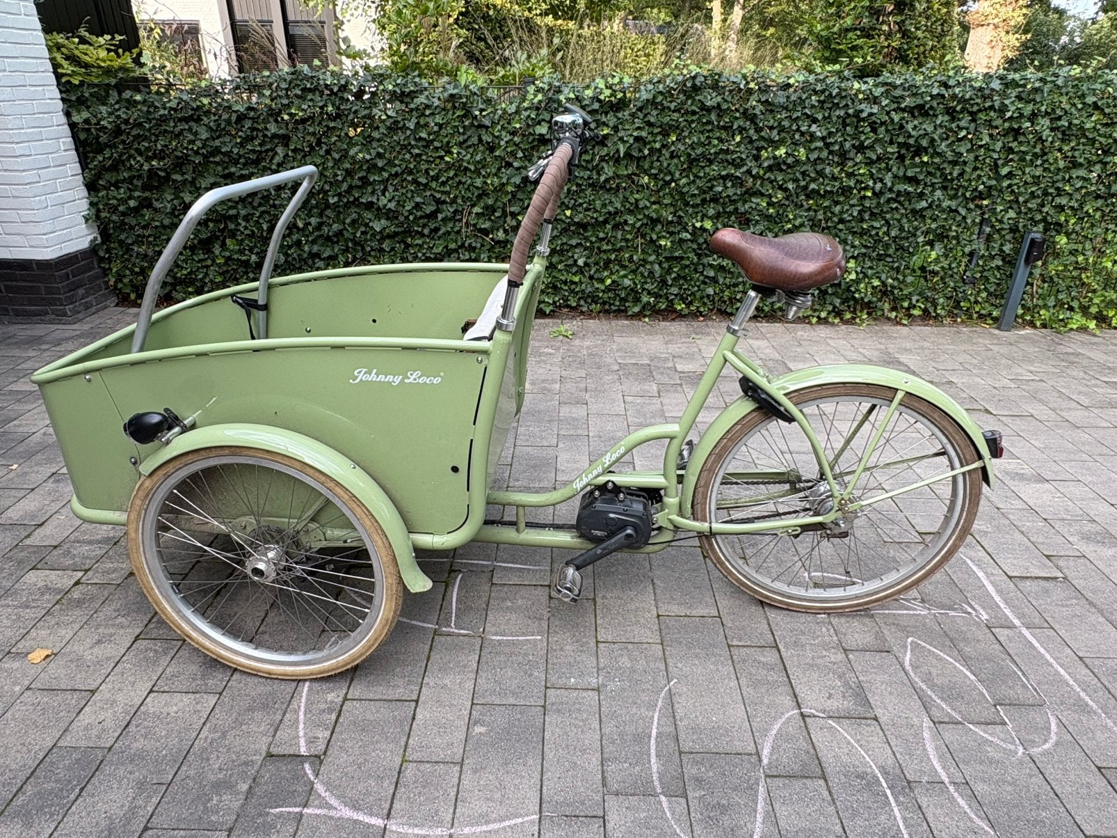 Prachtige elektrische Johnny Loco bakfiets incl huif, Ophalen, 4 kinderen of meer, Gebruikt, Huif