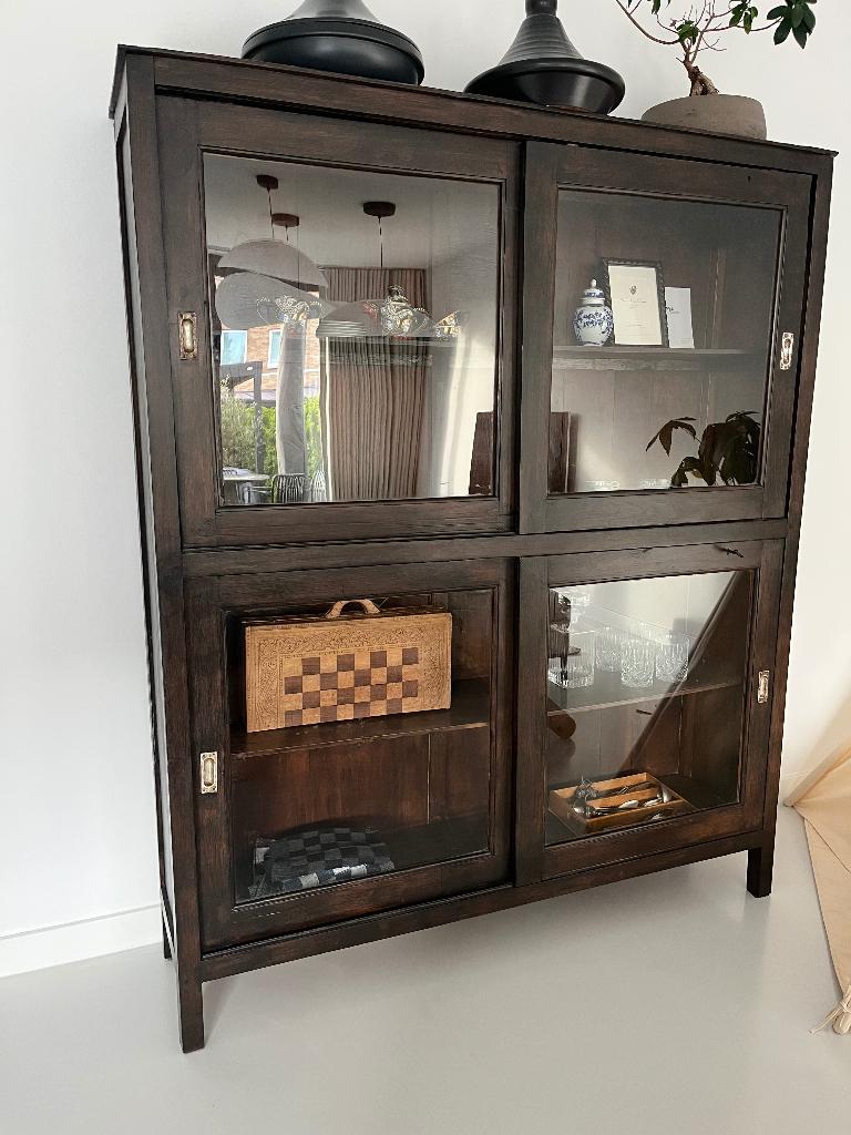 Vitrine kast, Huis en Inrichting, Kasten | Vitrinekasten, Ophalen, 150 tot 200 cm, 150 tot 200 cm, 25 tot 50 cm