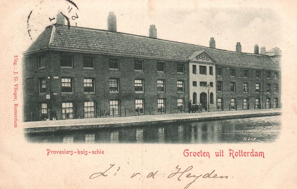 Proveniers-huis-schie, Rotterdam (1901) 127850, Verzamelen, Ophalen of Verzenden, Voor 1920, Gelopen, Zuid-Holland