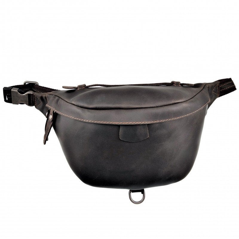Grote Heuptasje Unisex Zwart-Bruin Rundleer Buideltas Inform, Birgitta-Gracht 33, 6465 EL Kerkrade, Nederland, Verzenden, Zwart