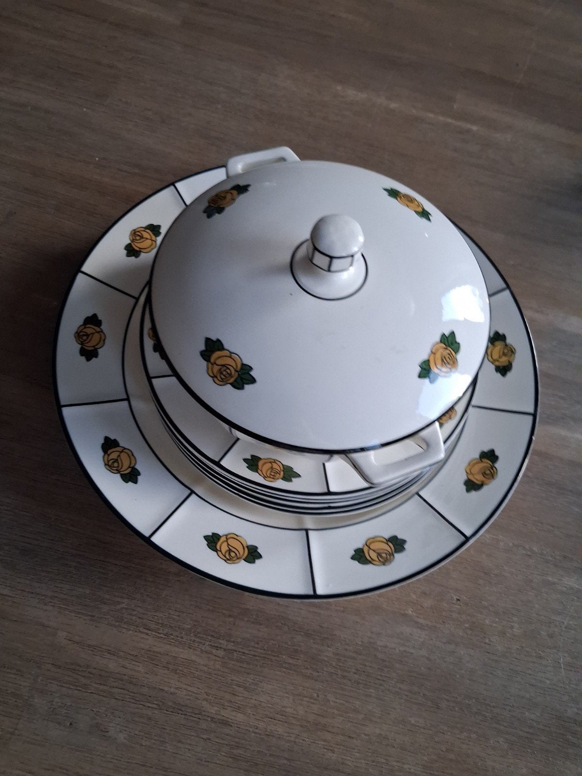 Petrus Regout Art Deco Ragoutterrine met borden, Antiek en Kunst, Ophalen of Verzenden