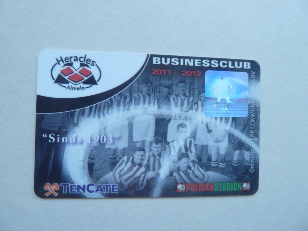 Businessclubcard Heracles. 2011/2012 Legergroene achterkant, Ophalen of Verzenden, Zo goed als nieuw, Overige binnenlandse clubs