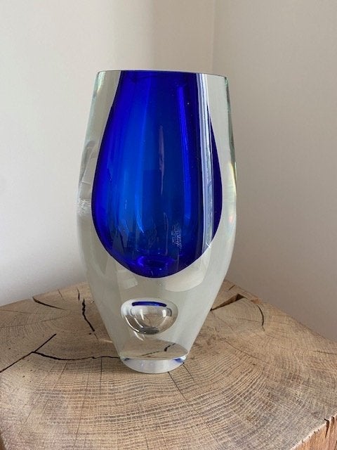 Beranek Glass Tsjechië prachtige zware Sommerso vaas, Verzenden