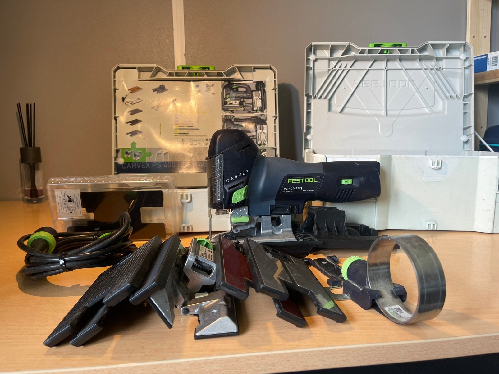 ⭐️ Festool decoupeerzaag met veel accessoires ZGAN ⭐️, Decoupeerzaag, Ophalen of Verzenden, Zo goed als nieuw, 30 tot 70 mm
