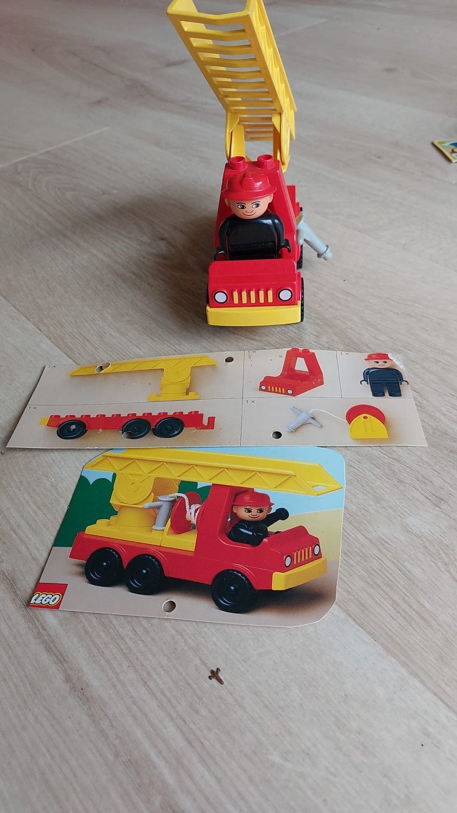 Lego Duplo Brandweerwagen met Brandweerman, Ophalen of Verzenden, Duplo, Complete set, Inclusief instructies