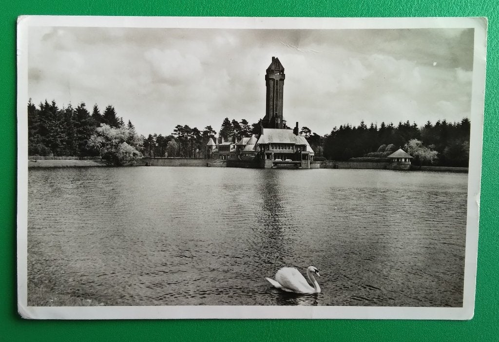 Het jachtslot Sint Hubertus. Veluwe. Zwaan. 1955 Klf, Verzenden, 1940 tot 1960, Gelopen, Gelderland