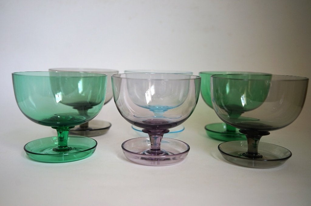 vintage kleur kom dessert grapefrute glas Richard Sussmuth., Antiek en Kunst, Ophalen of Verzenden