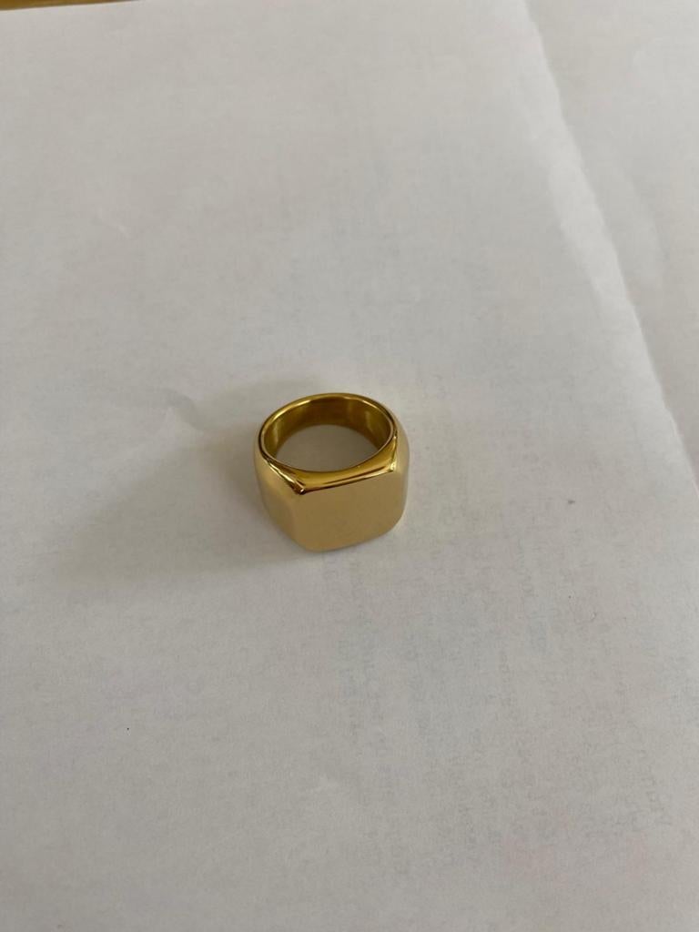 Herenring zegelring, Sieraden, Tassen en Uiterlijk, Ringen, Heer, Ophalen of Verzenden, Zo goed als nieuw, Goud