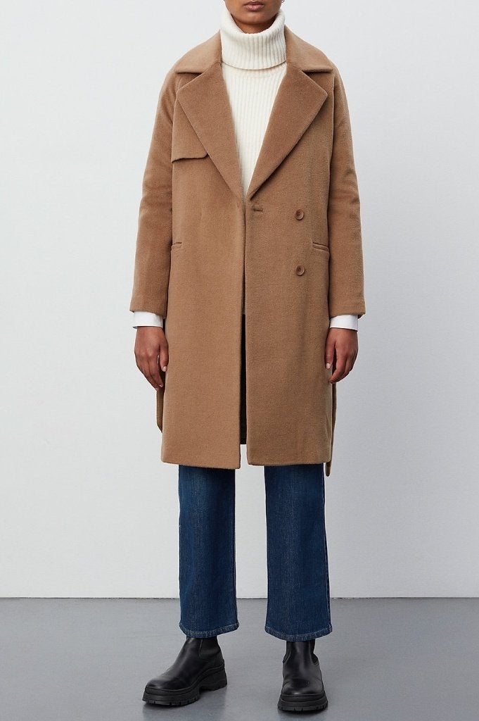 Wollen mantel camel beige maat 38 merk Second Day, Kleding | Dames, Maat 38/40 (M), 2nd day, Beige, Nieuw