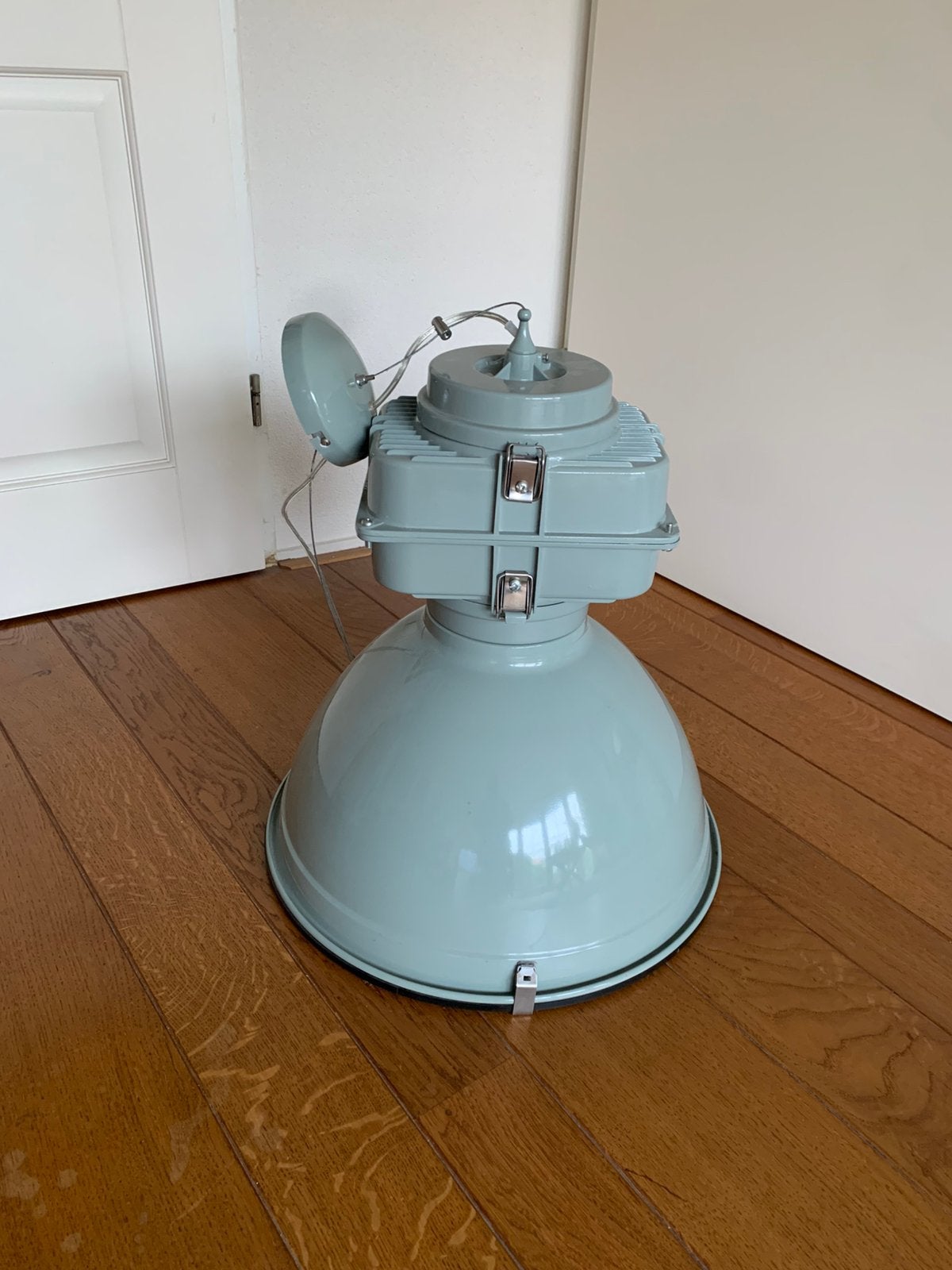Industriele hanglamp in mooi lindegroen, als nieuw!, Ophalen, Modern en industriel, Zo goed als nieuw, Metaal