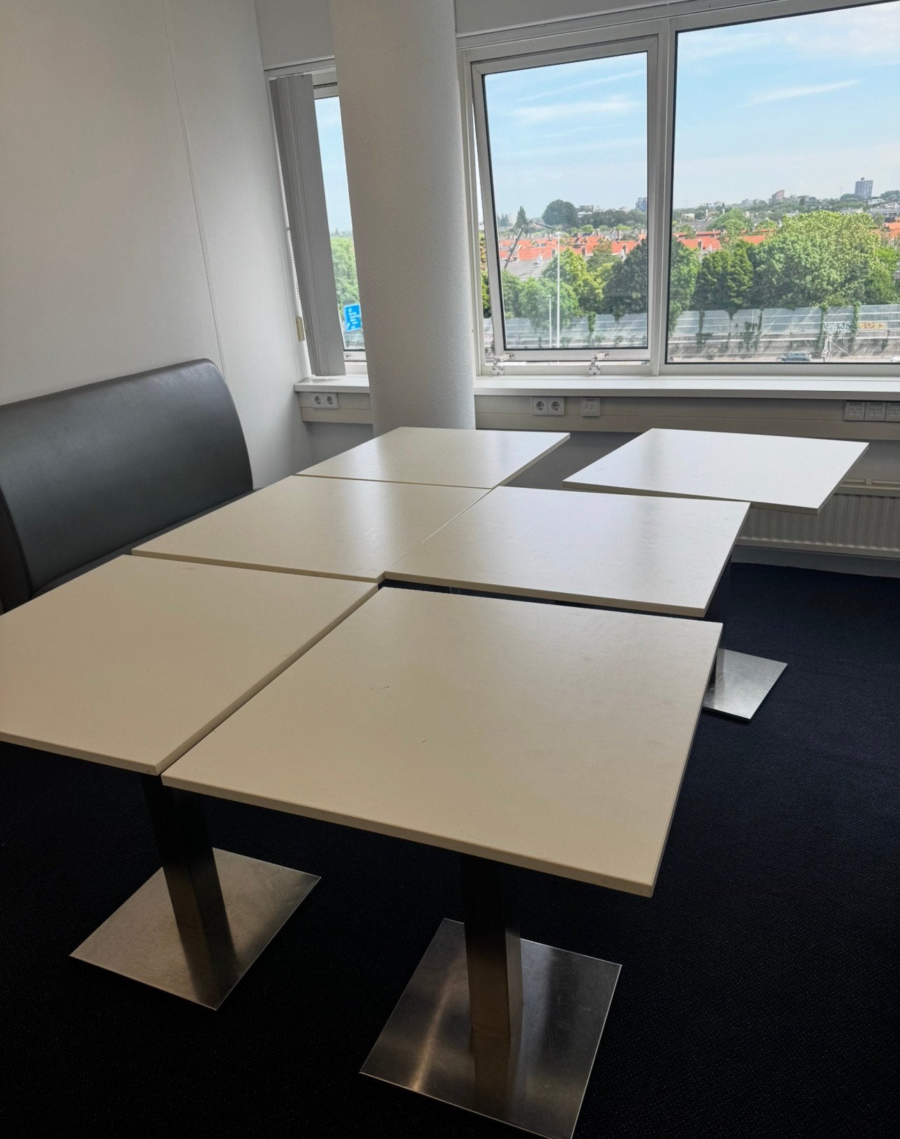 6x tafel + 4x bankje, Ophalen of Verzenden, Gebruikt, Rechthoekig, 50 tot 100 cm