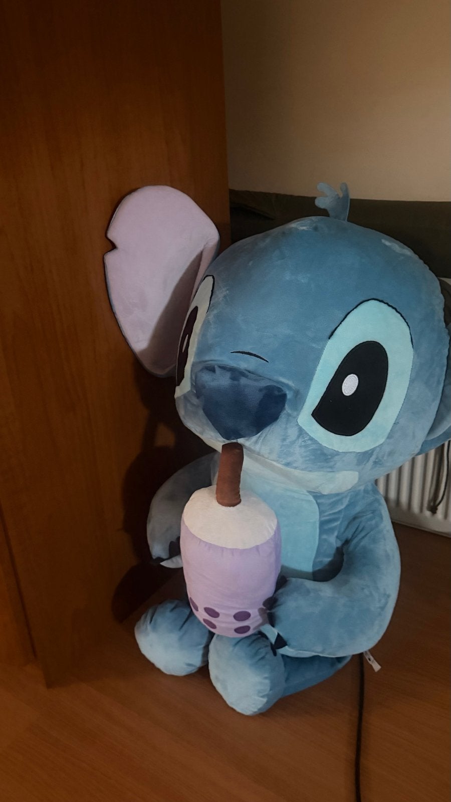 Grote Stitch knuffel met bubble tea - nieuw, Ophalen, Disney, Overige typen, Blauw