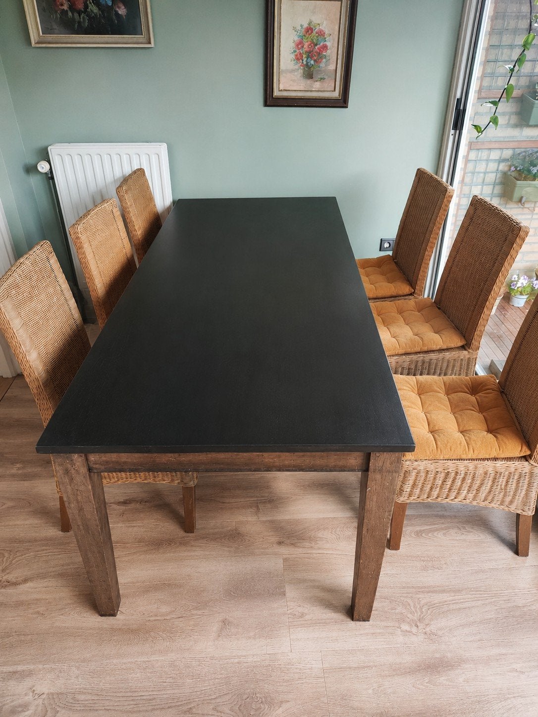 hout tafel, Ophalen, Gebruikt, 4 tot 6 stoelen