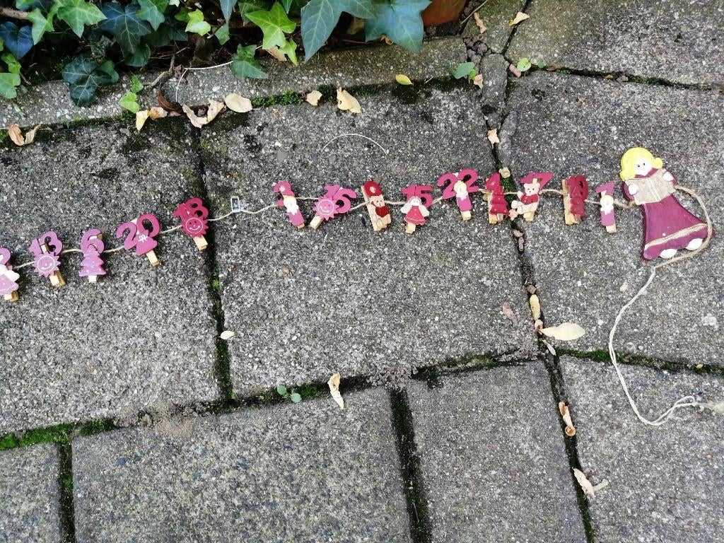 Houten kerst kaartenslinger, Diversen, Kerst, Ophalen, Gebruikt