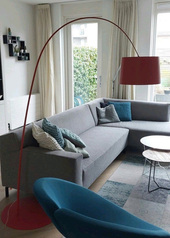 Foscarini Twiggy Terra design vloerlamp dimmer rood, Ophalen, E27 (groot), Zo goed als nieuw, Metaal