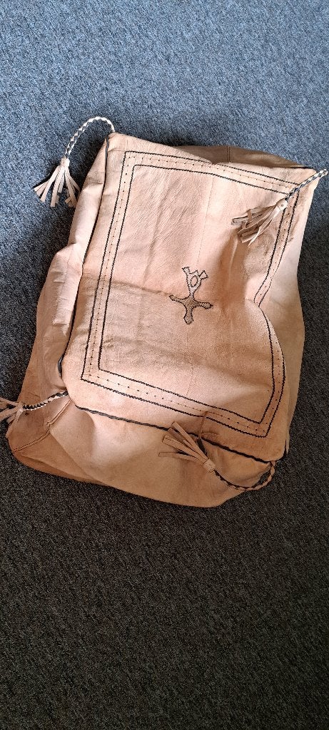 marokaans vloerkussen van leder, Ophalen of Verzenden, Nieuw, Overige kleuren, Overige typen