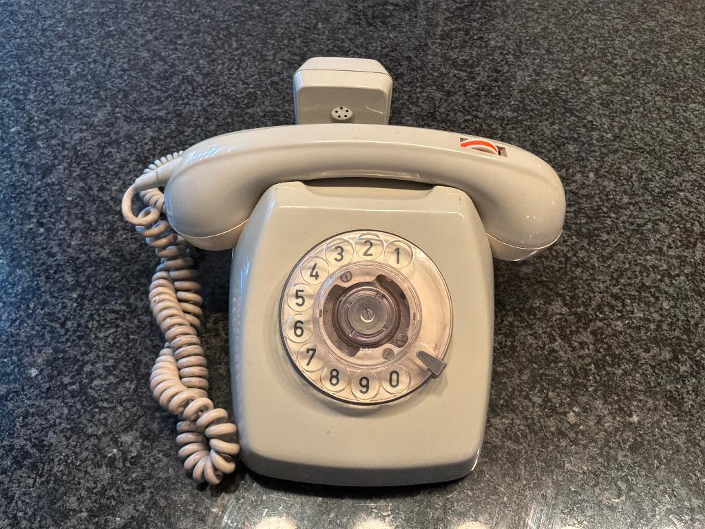 Vintage PTT T65 Telefoon 1971 + Zeldzame Meeluisterhoorn, Ophalen of Verzenden, Gebruikt