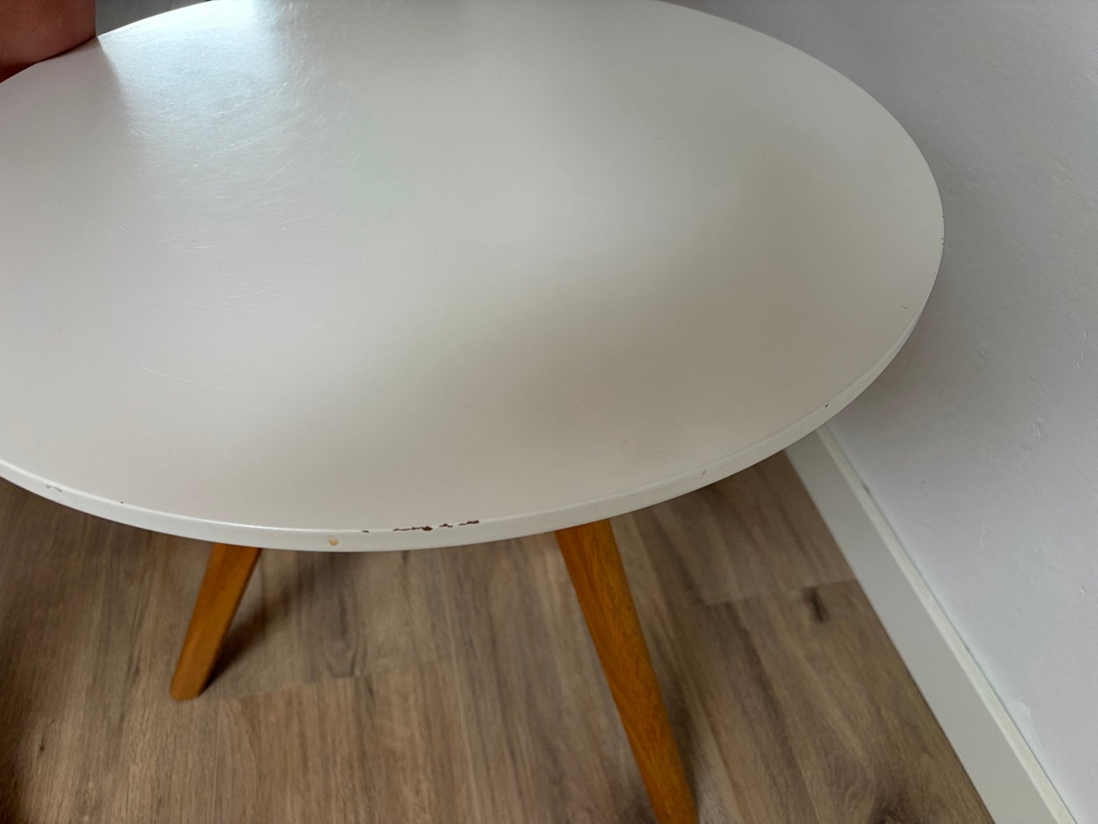 Houten salon / bijzettafel Loods5 - Rond, 50cm diameter, Ophalen, Minder dan 45 cm, Gebruikt, Rond