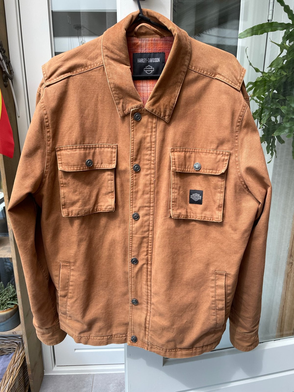 Harley-Davidson Jas L- Stoere Bruine vintage Ruitvoering, Ophalen of Verzenden, Zo goed als nieuw, Maat 52/54 (L), Bruin