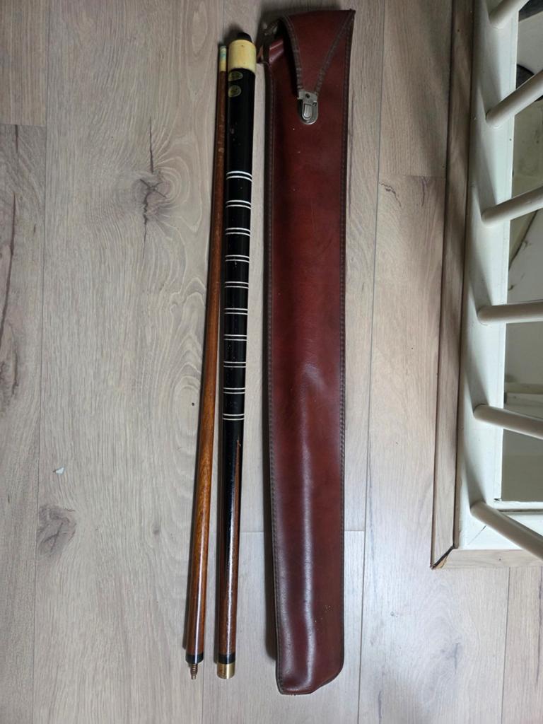 Oude biljartkeu met koffer - 21 oz, Ophalen of Verzenden