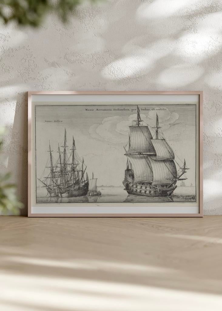 Vintage Scheepsprint – Nederlandse Oost-Indiëvaarder, Ophalen of Verzenden, Nieuw