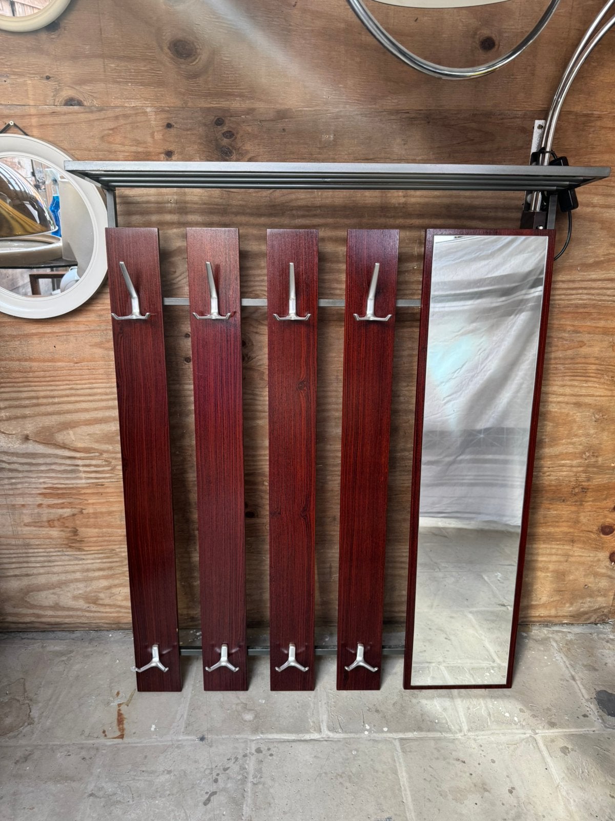 Vintage Houten Palissander Rosewood Kapstok Hoedenplank 70s, Huis en Inrichting, Woonaccessoires | Kapstokken, Gebruikt, Minder dan 100 cm
