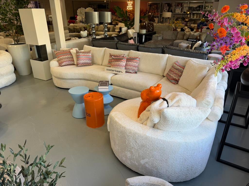 ACTIE Luxe Velvet Teddy Hoekbank Jacco 390x240cm Wit Japandi, Info@oosterbaanwonen.nl, Venus 31 8448CE Heerenveen, Hoekbank, Oosterbaan Wonen
