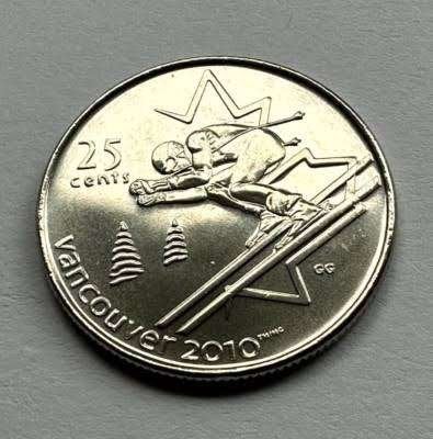 Canada - 25 cent 2007 - Alpine Skiing - Circulated, Verzenden, Noord-Amerika, Losse munt
