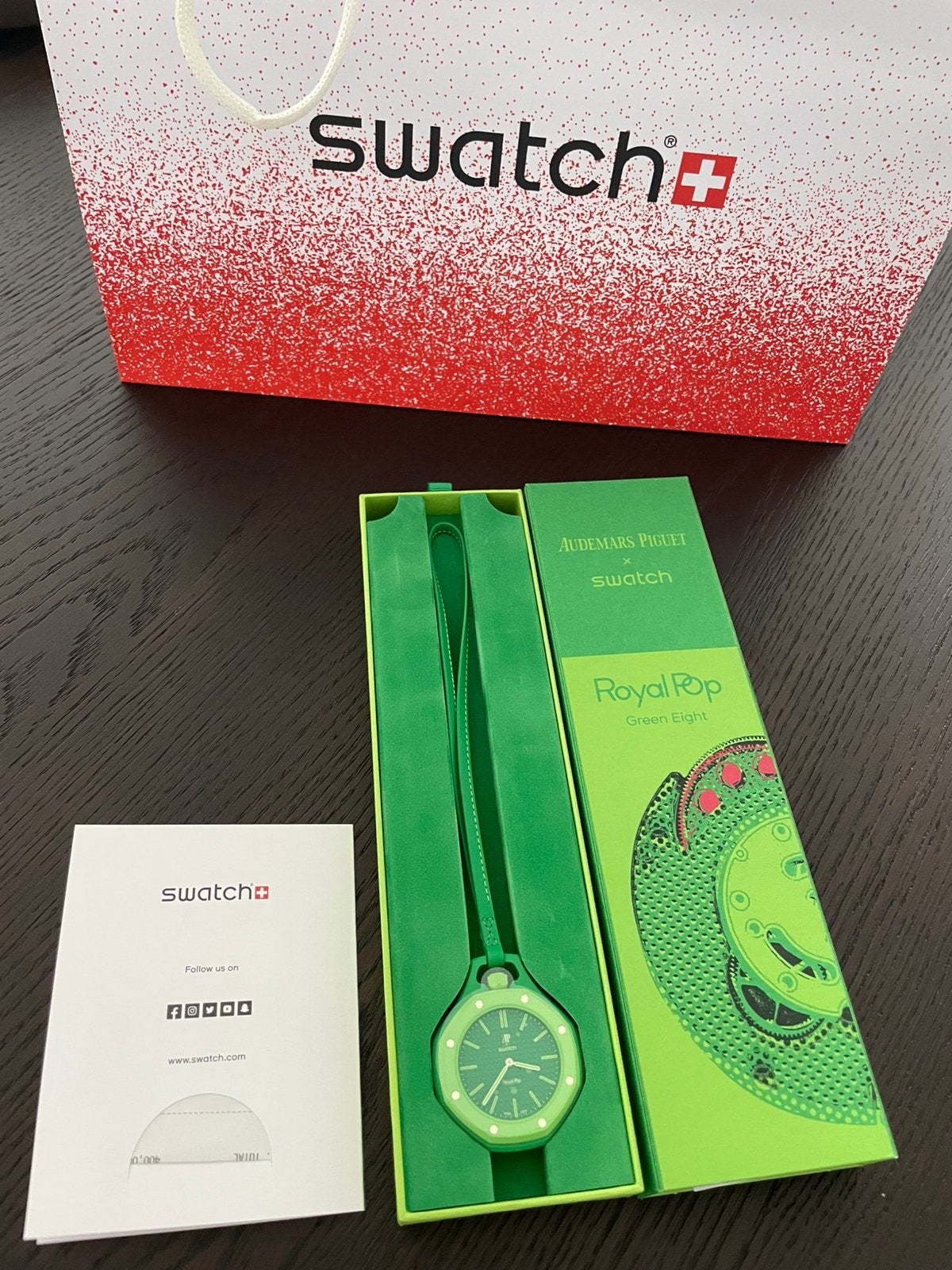 Audemars piquet x swatch royal pop Green Eight, Ophalen of Verzenden, Overige materialen, Overige merken, 1960 of later
