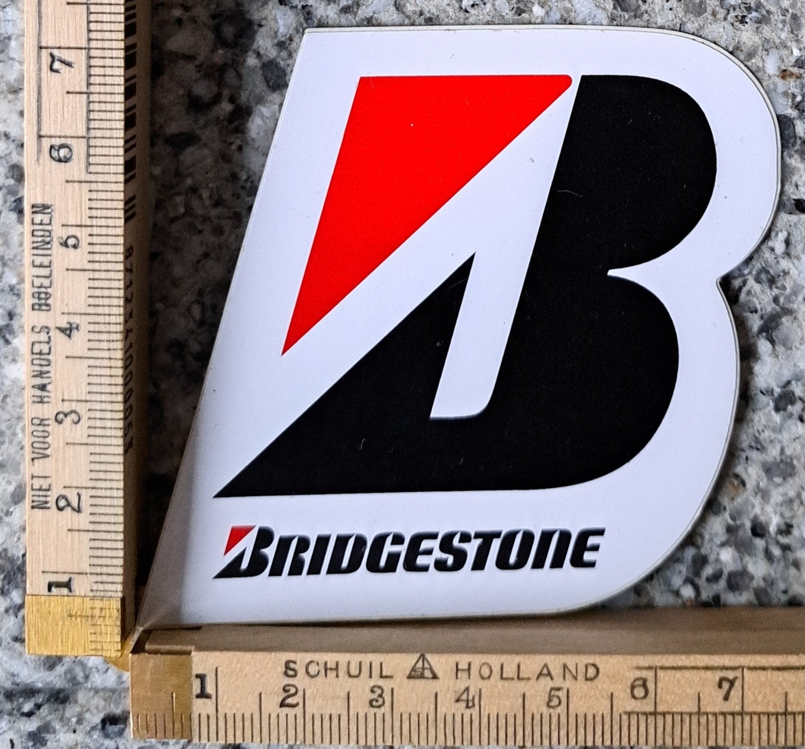 Vintage sticker Bridgestone autoband merk logo, Ophalen of Verzenden, Zo goed als nieuw, Auto of Motor