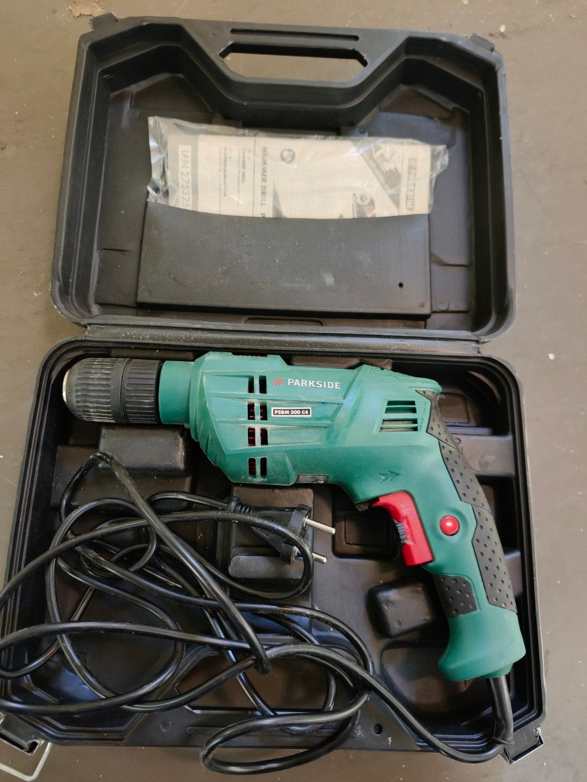 Parkside PSBM 500 C4 Klopboormachine met koffer, Ophalen, Boor- en/of Breekhamer, Zo goed als nieuw, Klopboormechanisme