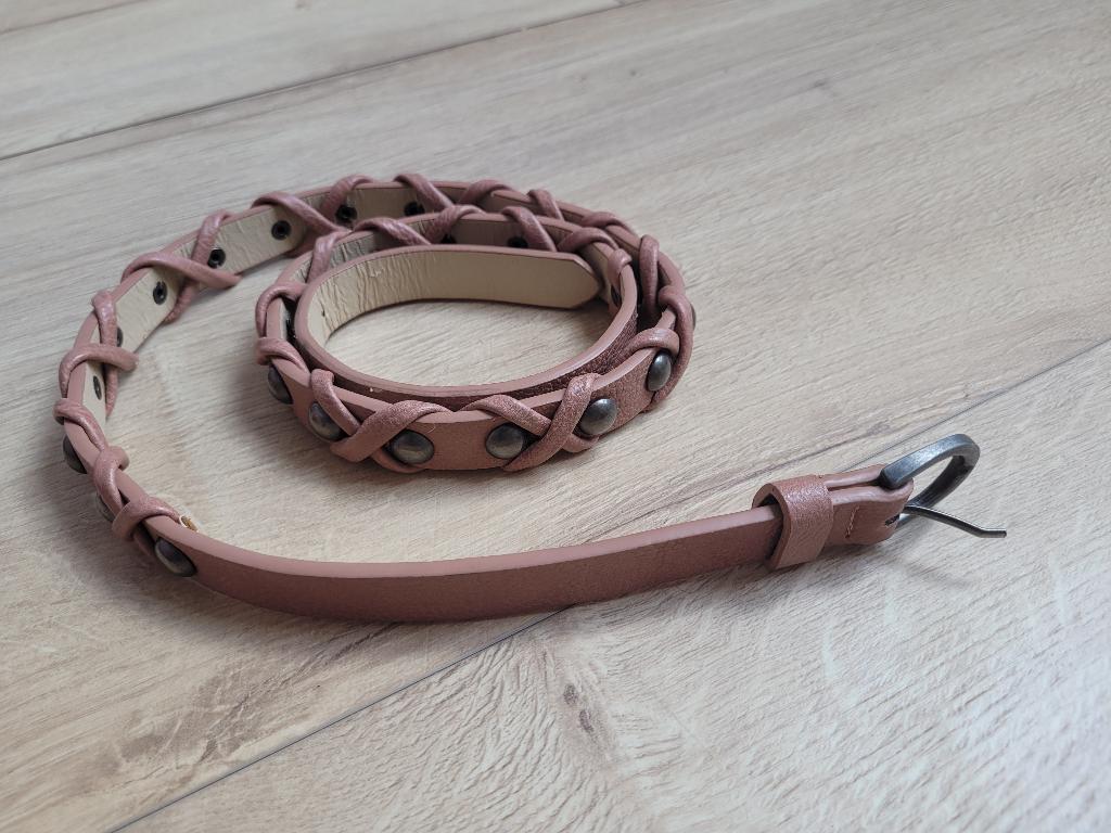 Roze beige bewerkte riem 105 cm ~ JS0803, Minder dan 3 cm, Overige kleuren, 100 cm of meer, Heupriem
