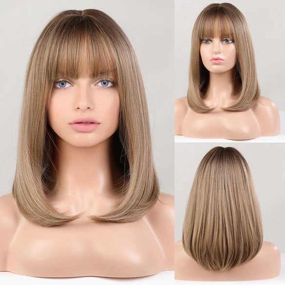 Pruik schouderlang bob model met steil haar model 6082, Ophalen of Verzenden, Nieuw, Pruik of Haarverlenging