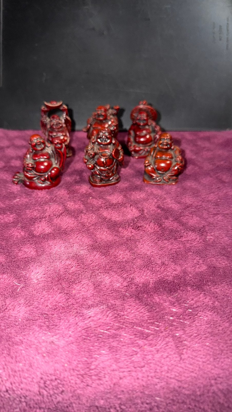 Set rode mini Boeddha's (6 stuks), Huis en Inrichting, Rood, Ophalen of Verzenden, Zo goed als nieuw, Set