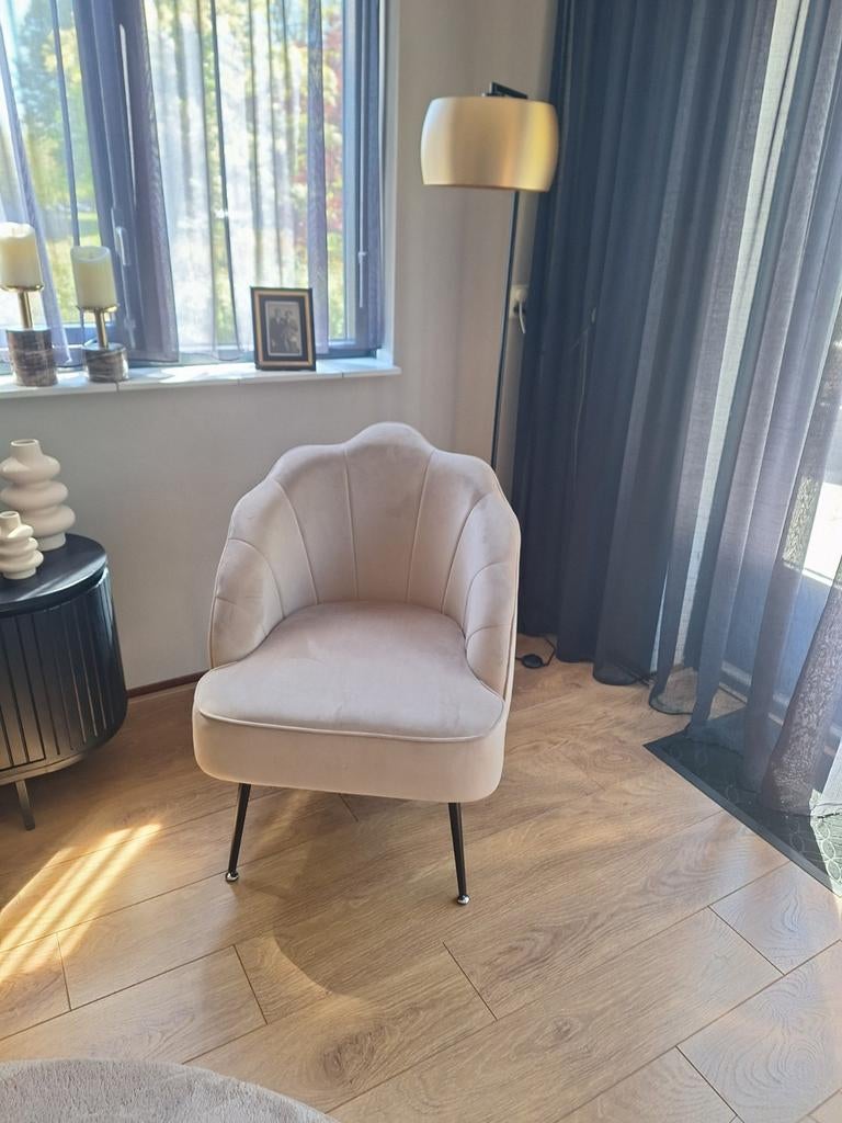 Mooie fauteuil velvet, Huis en Inrichting, Fauteuils, Ophalen, Minder dan 75 cm, Zo goed als nieuw, Stof