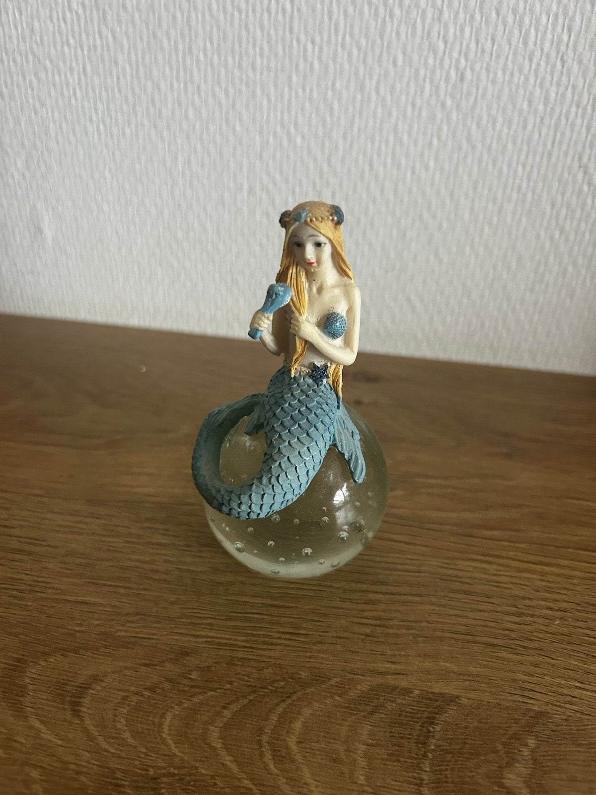 Zeemeermin beeldje op glazen bol, Ophalen of Verzenden, Zo goed als nieuw, Fantasy