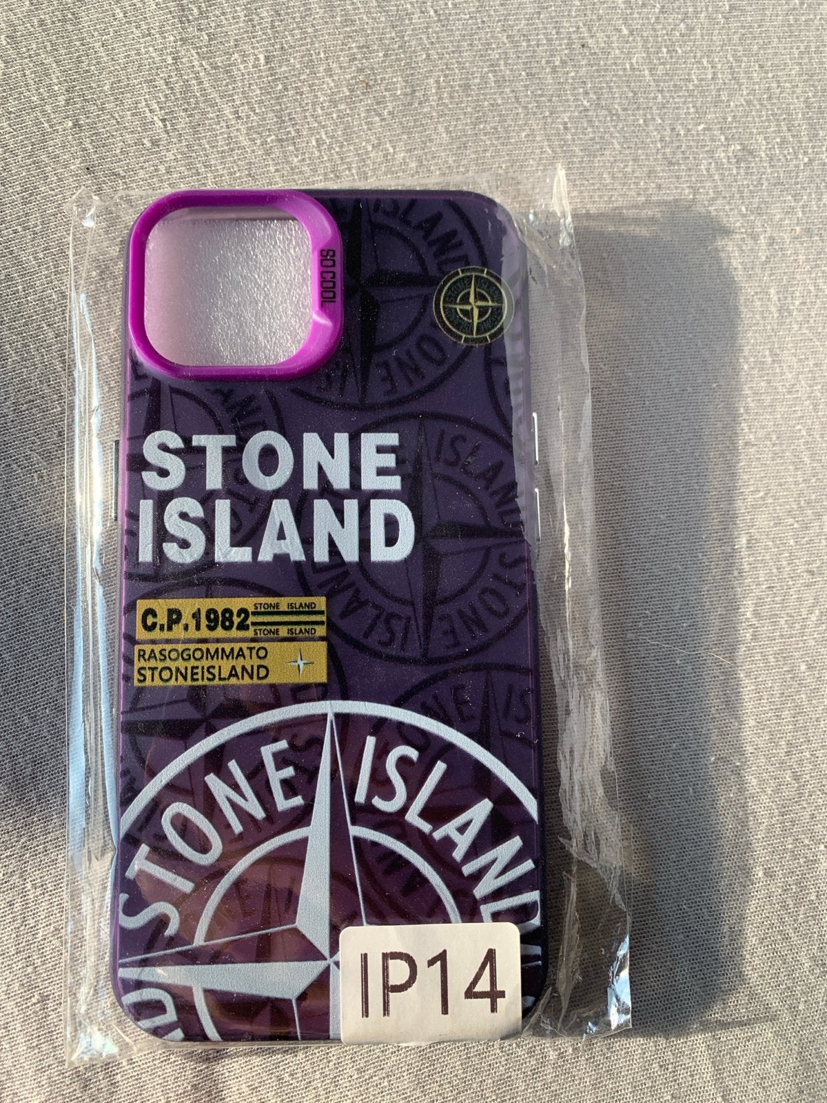 Stone Island Telefoonhoesje voor iPhone 14, Kunststof, Paars, IPhone 14, Nieuw