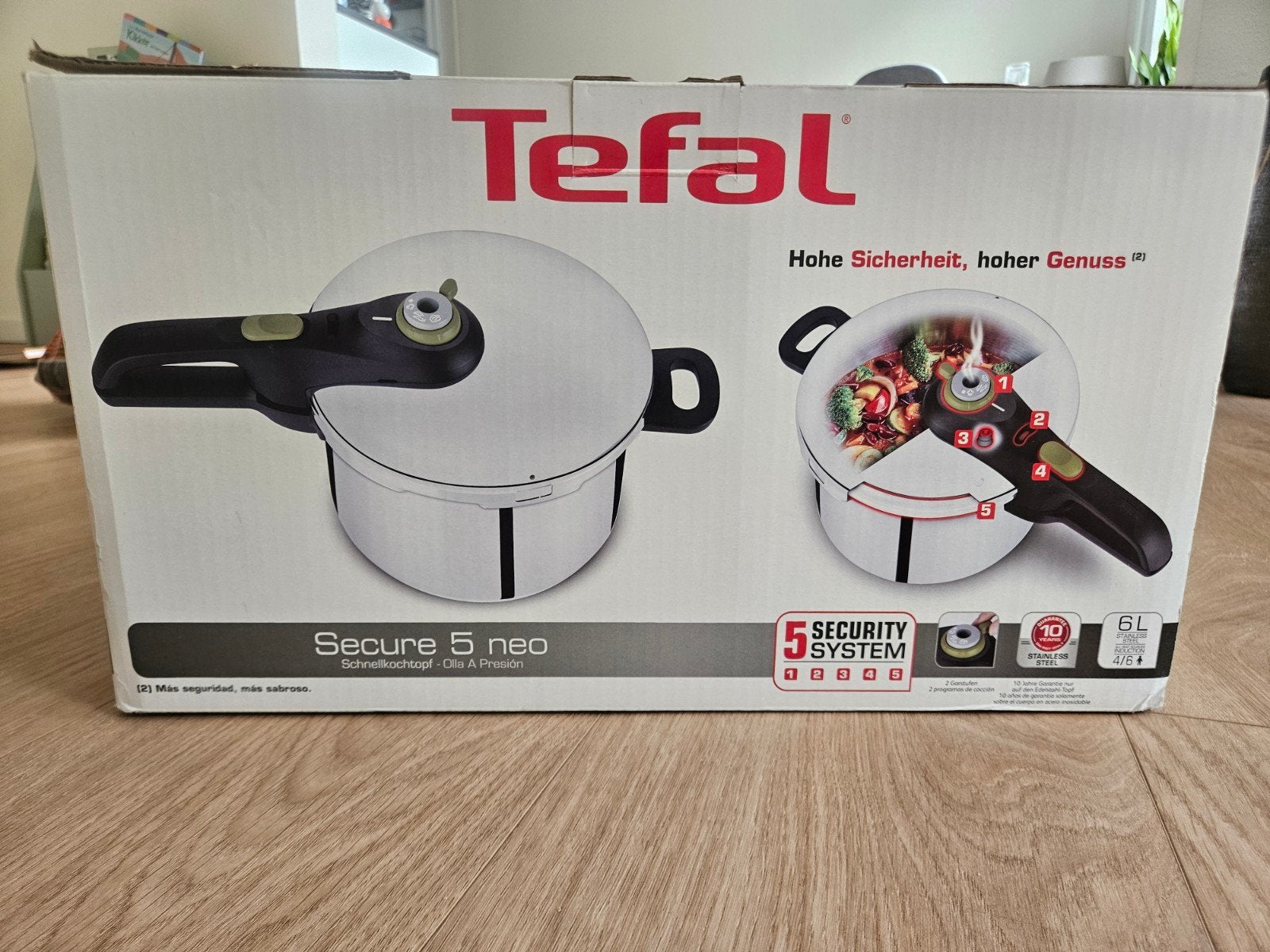 Tefal Secure 5 Neo Snelkookpan - 6L, 4 liter of meer, Ophalen of Verzenden, Nieuw