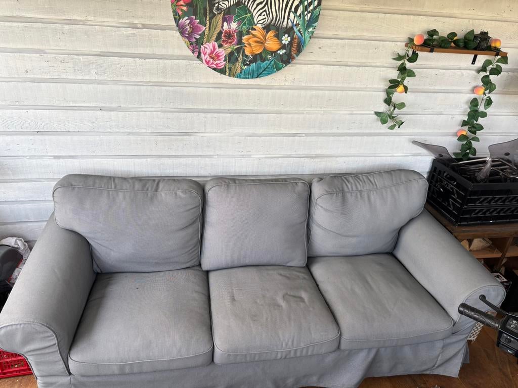 Ikea Ektorp 3-zits en 2 stoelen, Ophalen, Gebruikt, 75 tot 100 cm, Stof