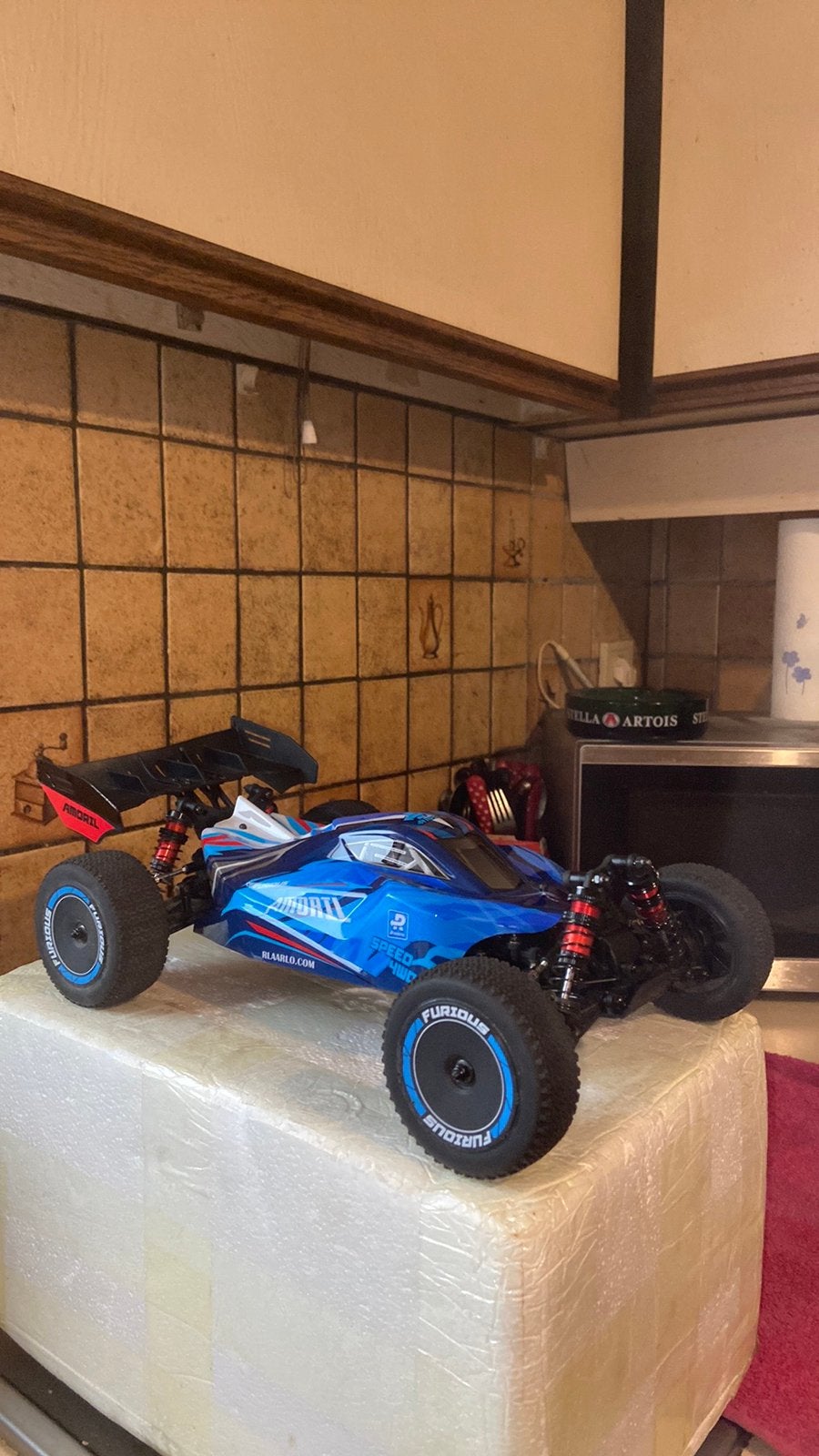 RC RLAARLO AMX-12 AMORIL CARBON 1/12 ZGAN, Elektro, Verzenden, Auto offroad, Zo goed als nieuw