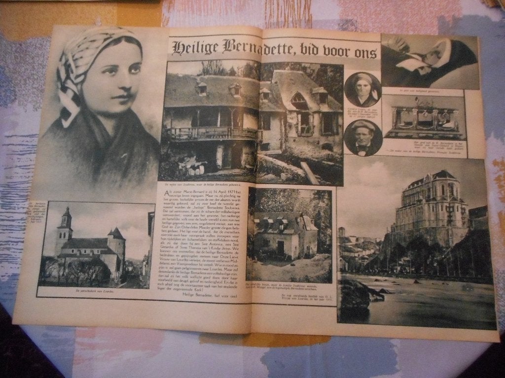 Heilige Bernadette bid voor ons. 1933., Ophalen of Verzenden, Gebruikt, Kaart of Prent, Christendom | Katholiek