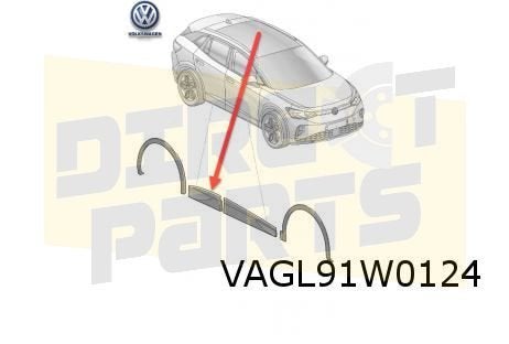 Volkswagen ID.4/5 stootlijst achterportier Rechts (GRU) Orig, -, -, Nieuw, -