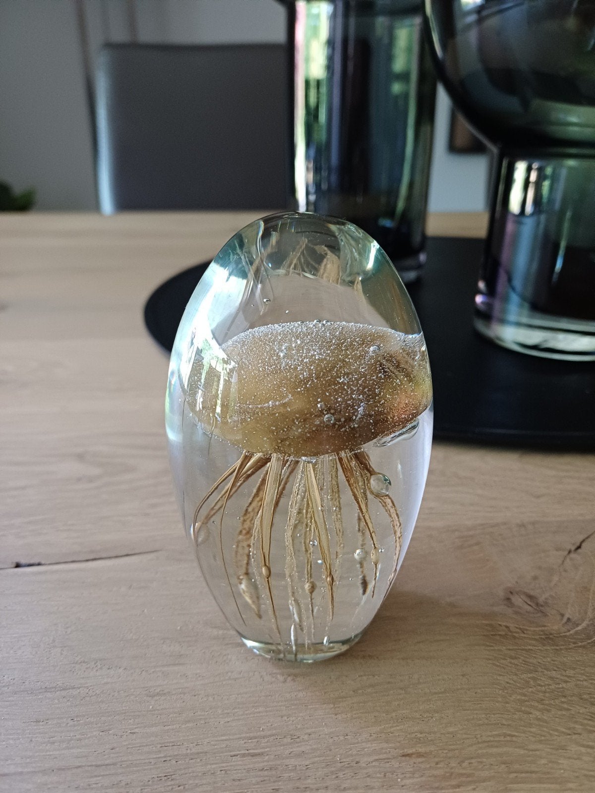 Te koop: Mooi glazen ornament met kwal, Ophalen, Beige, Overige stijlen, Zo goed als nieuw