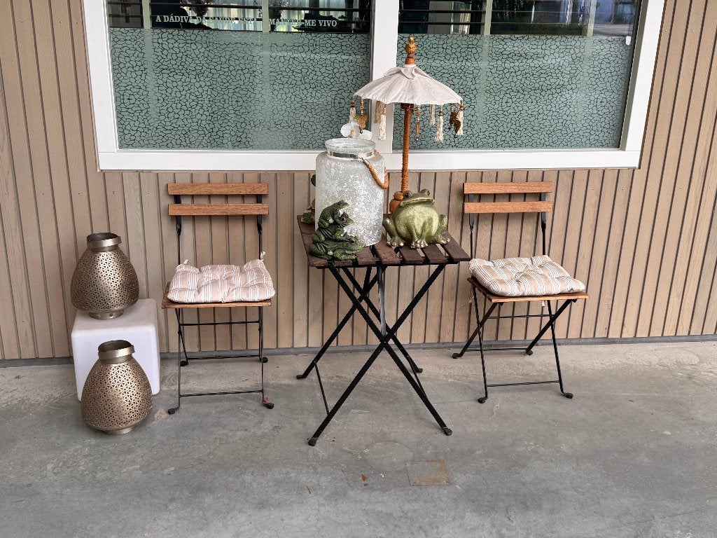 Frans Tuin(Balkon) setje ( Tafel en 2 stoeltjes), Overige materialen, Bijzettafel, Zo goed als nieuw, Tuinset