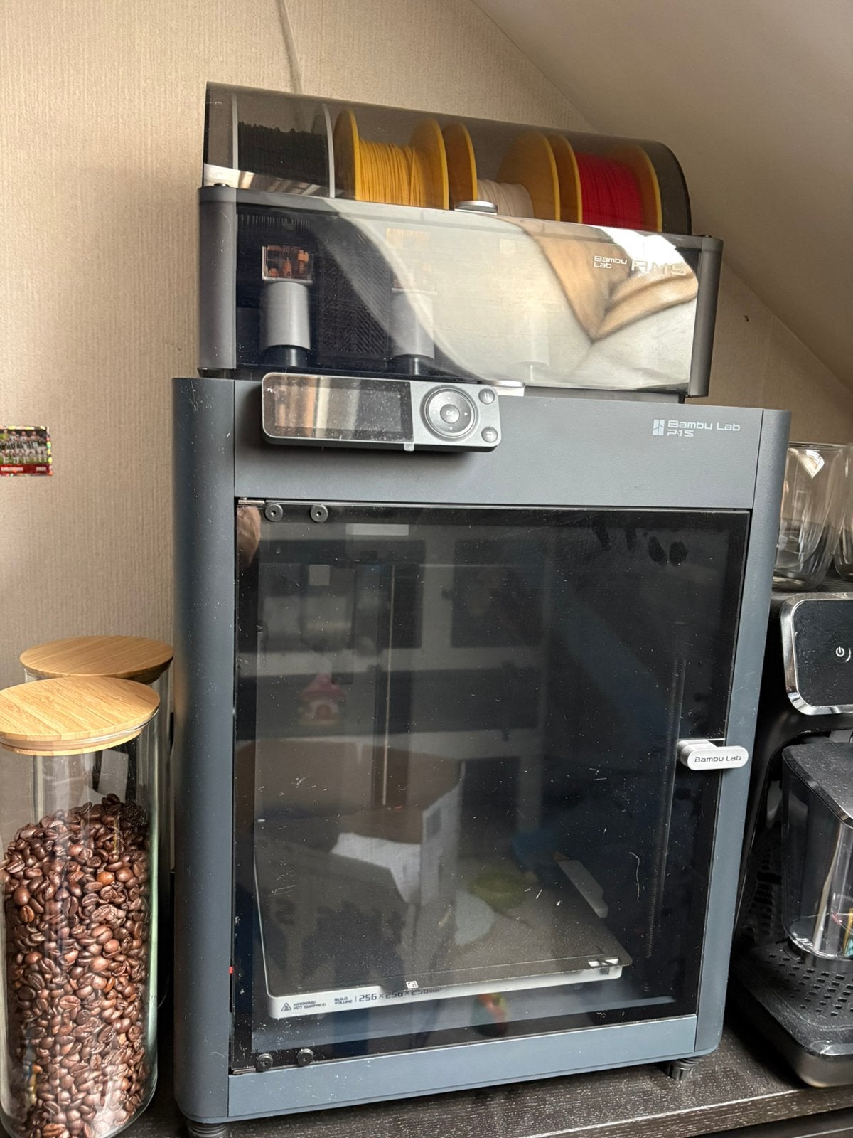 Bambu Lab P1S Combo + rollen filament, Computers en Software, 3D Printers, Ophalen, Zo goed als nieuw