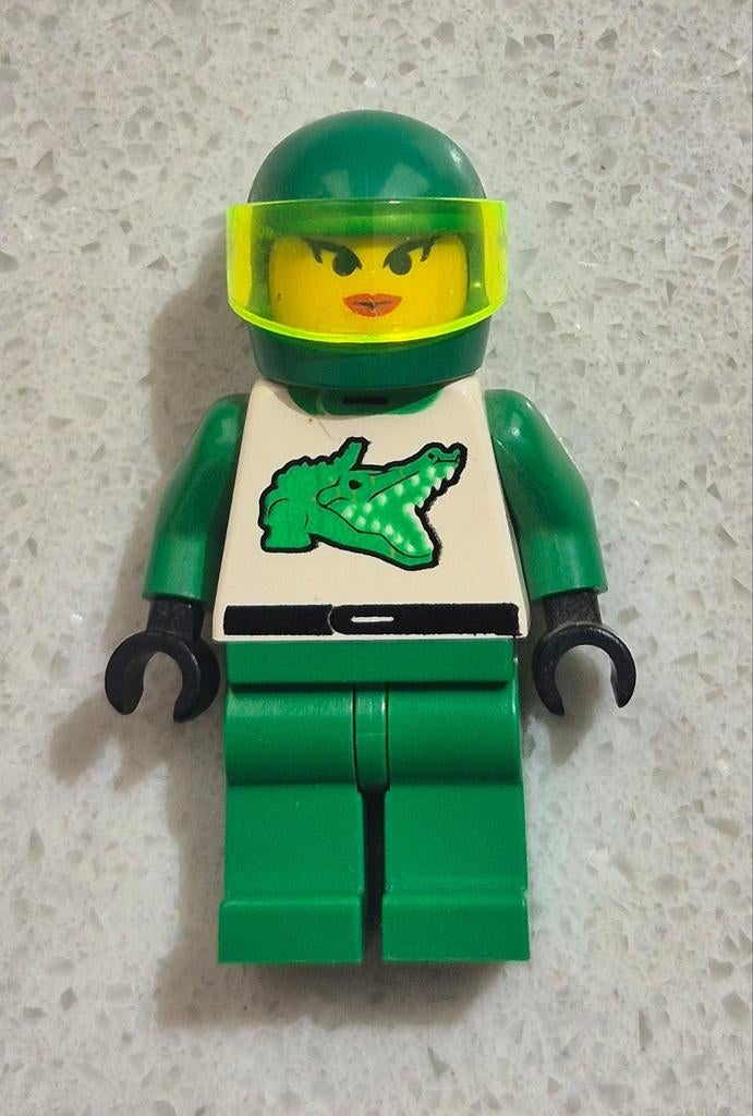 Lego Minifiguur Race Coureur - Groene Alligator (set 6617), City, Lego, Nieuw, Ophalen of Verzenden