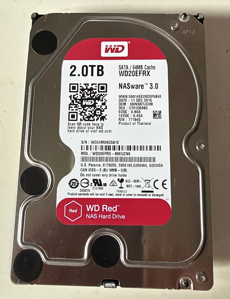 Western Digital  red NAS Harddisk 2 TB, Computers en Software, Intern, 2TB, Gebruikt, Server